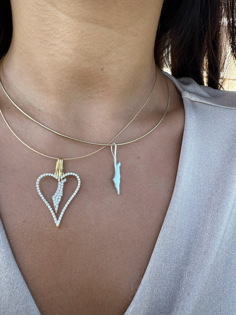 Heart Halo "Spread over Her a Shelter of Peace". 2 Piece Pendant, Halo