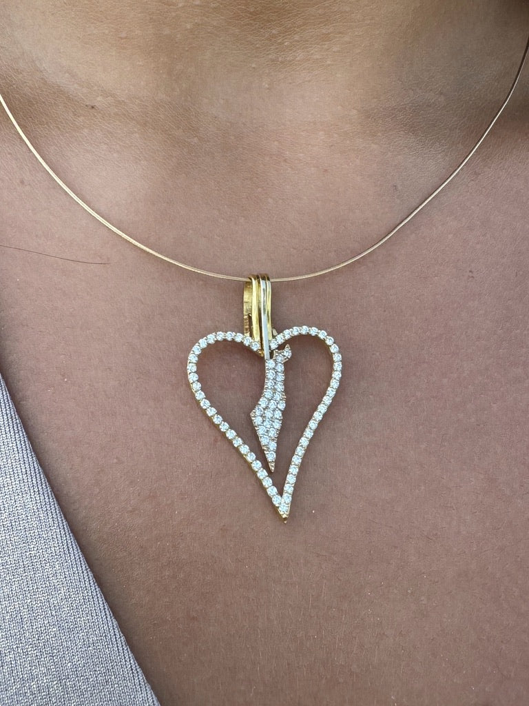 Heart Halo "Spread over Her a Shelter of Peace". 2 Piece Pendant, Halo