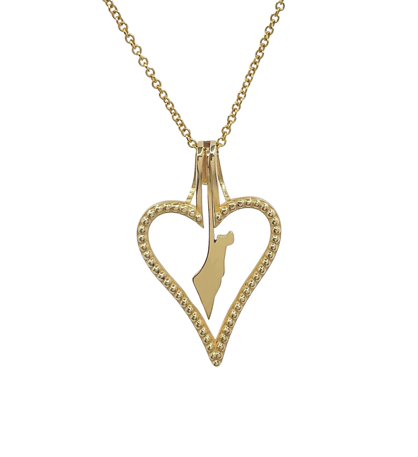 Heart Halo "Spread over Her a Shelter of Peace". 2 Piece Pendant, Halo