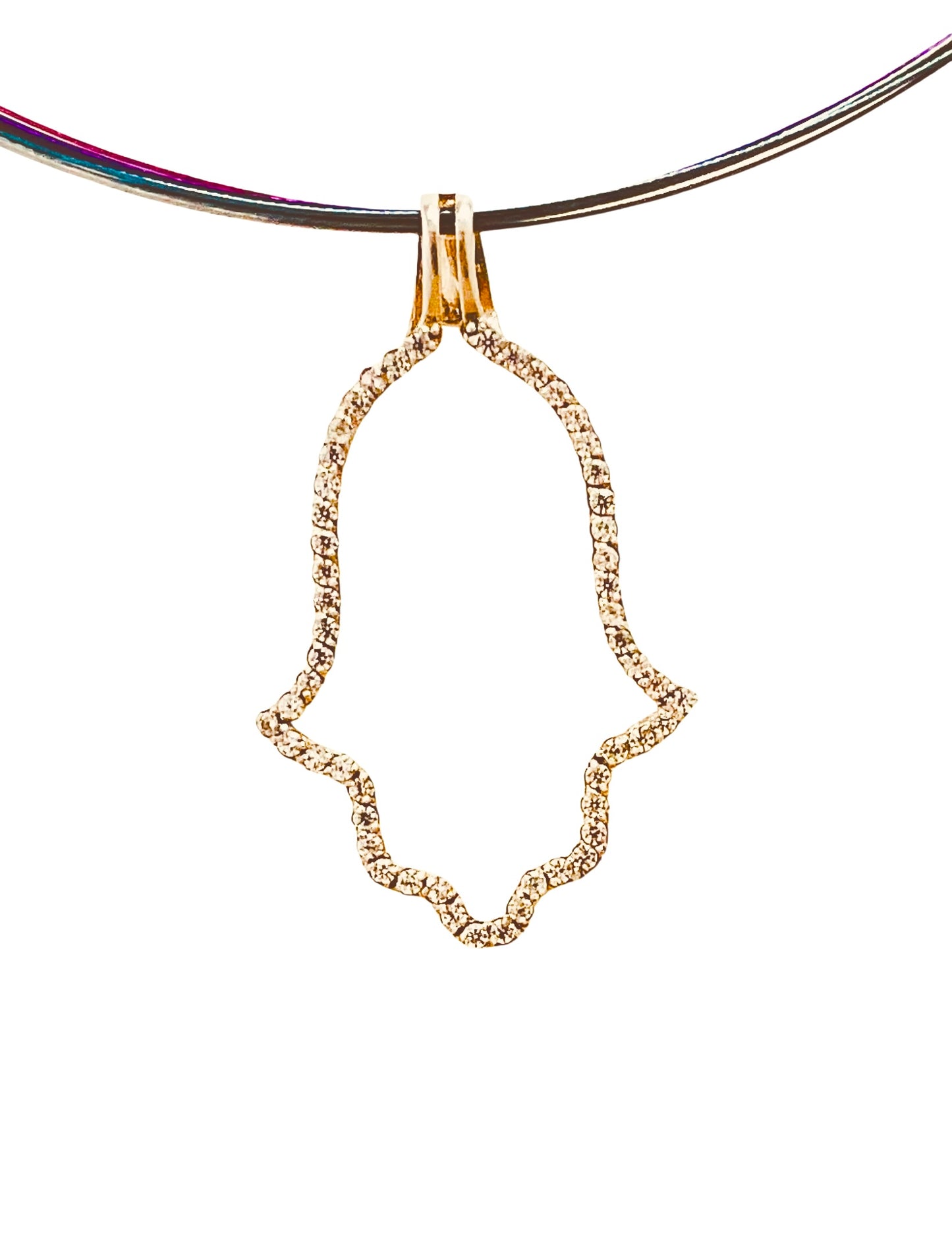 Hamsa Halo Protecting Israel. "Spread over Her a Shelter of Peace". 2 Piece Complete Pendant set, Hamsa and Israel are separate