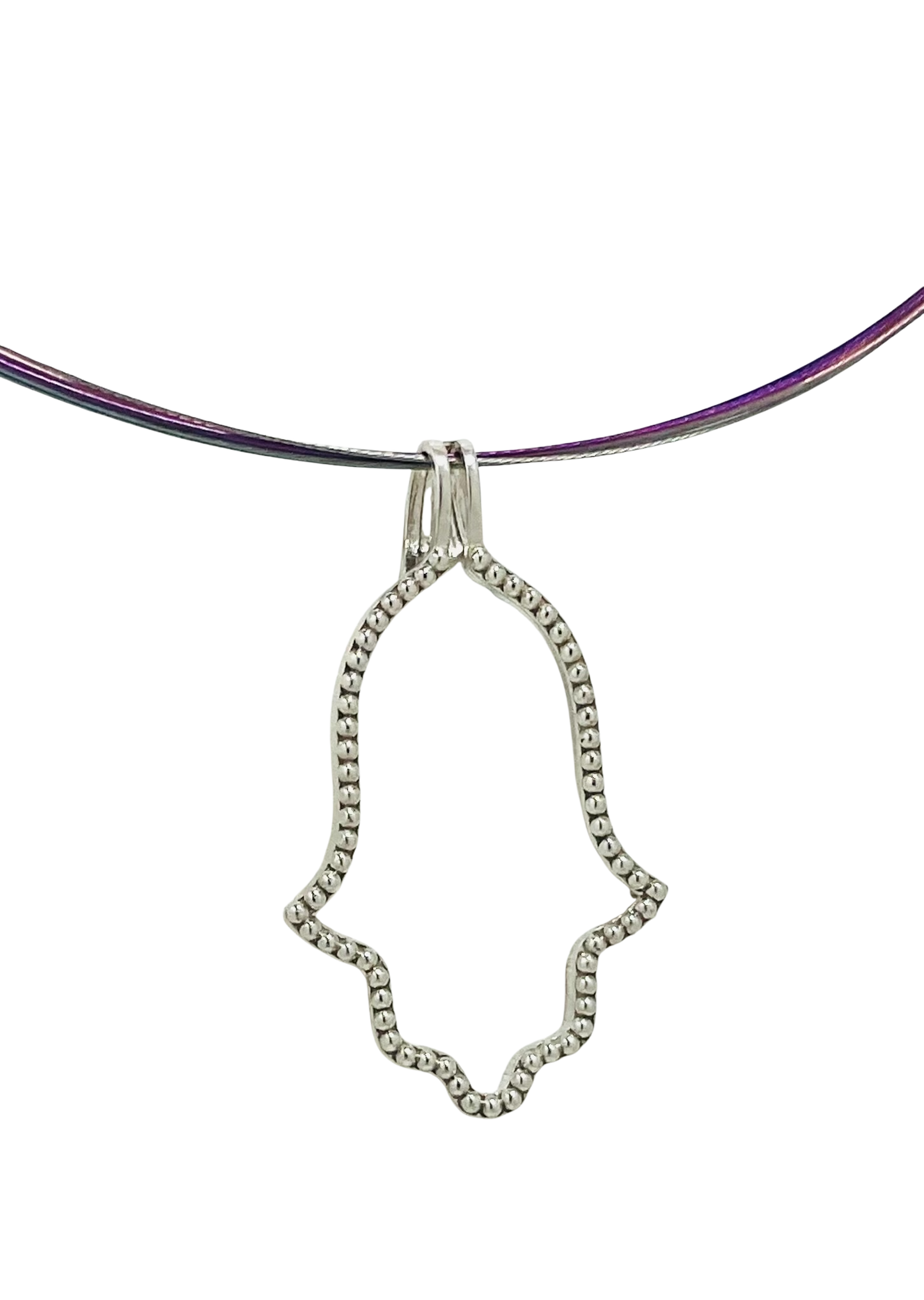 Hamsa Halo Protecting Israel. "Spread over Her a Shelter of Peace". 2 Piece Complete Pendant set, Hamsa and Israel are separate