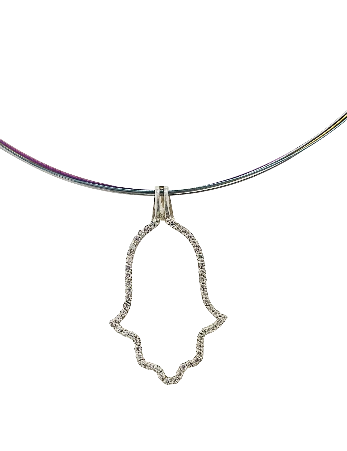 Hamsa Halo Protecting Israel. "Spread over Her a Shelter of Peace". 2 Piece Complete Pendant set, Hamsa and Israel are separate