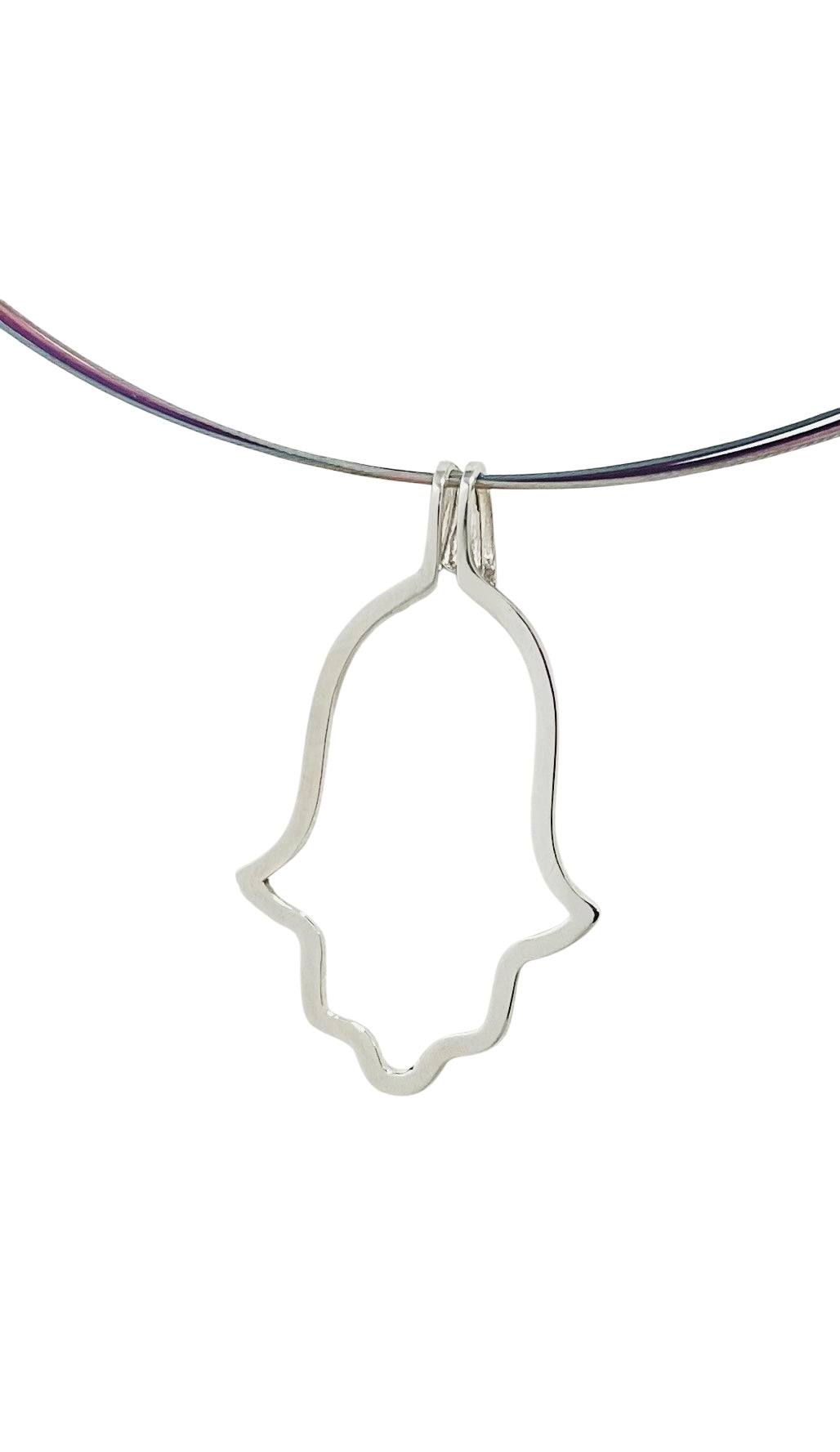 Hamsa Halo Protecting Israel. "Spread over Her a Shelter of Peace". 2 Piece Complete Pendant set, Hamsa and Israel are separate