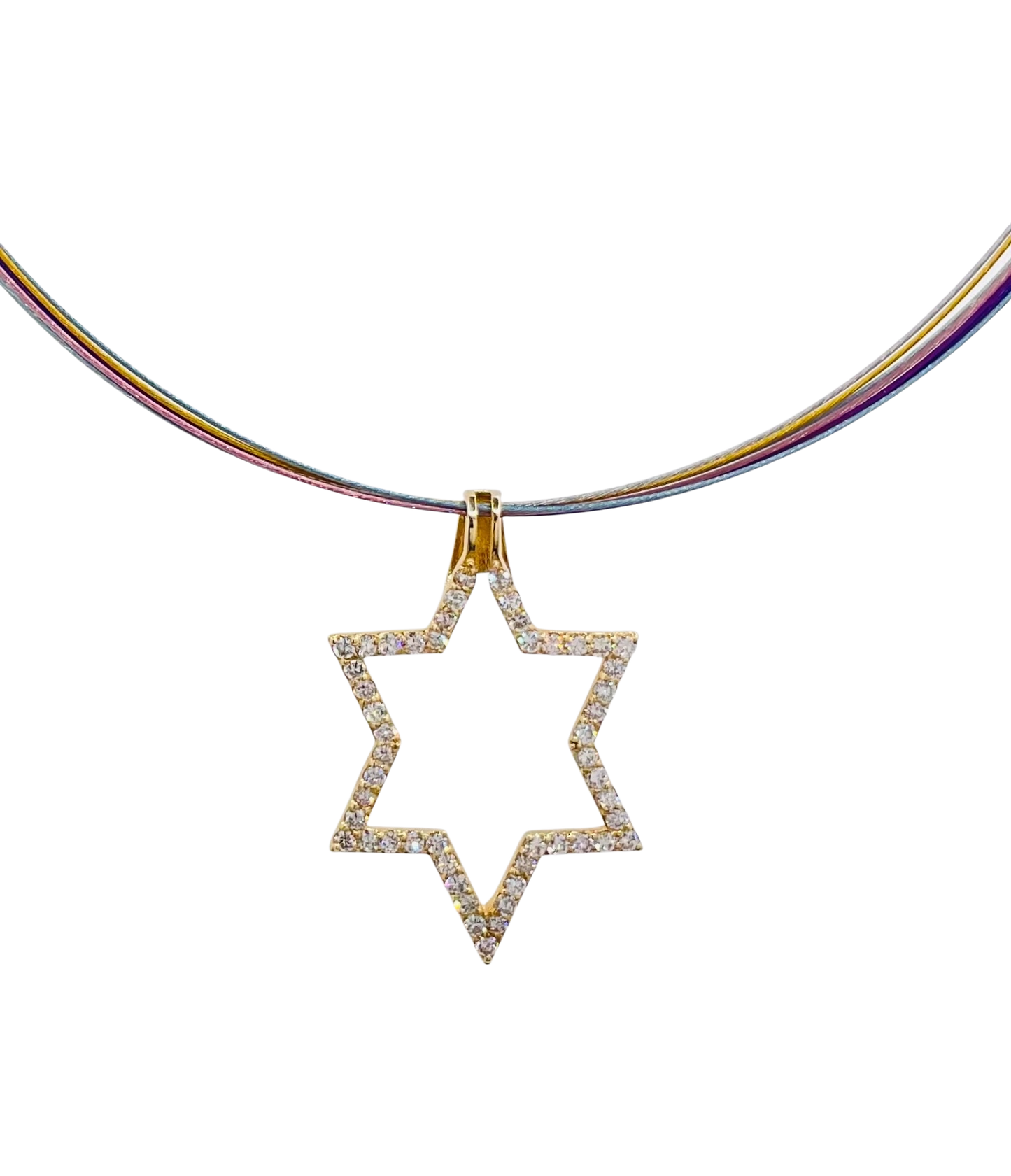 Halo Protecting Israel, 2 Piece Mini Star of David with Israel Map