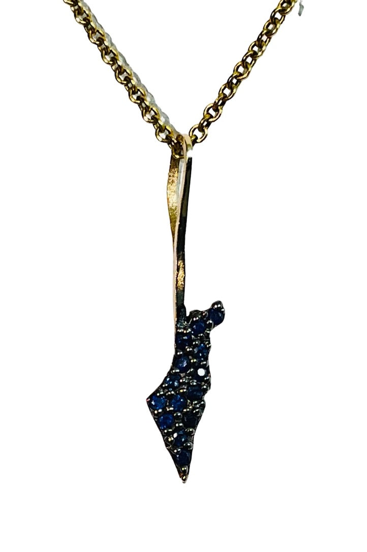 Halo Protecting Israel, 2 Piece Mini Star of David with Israel Map