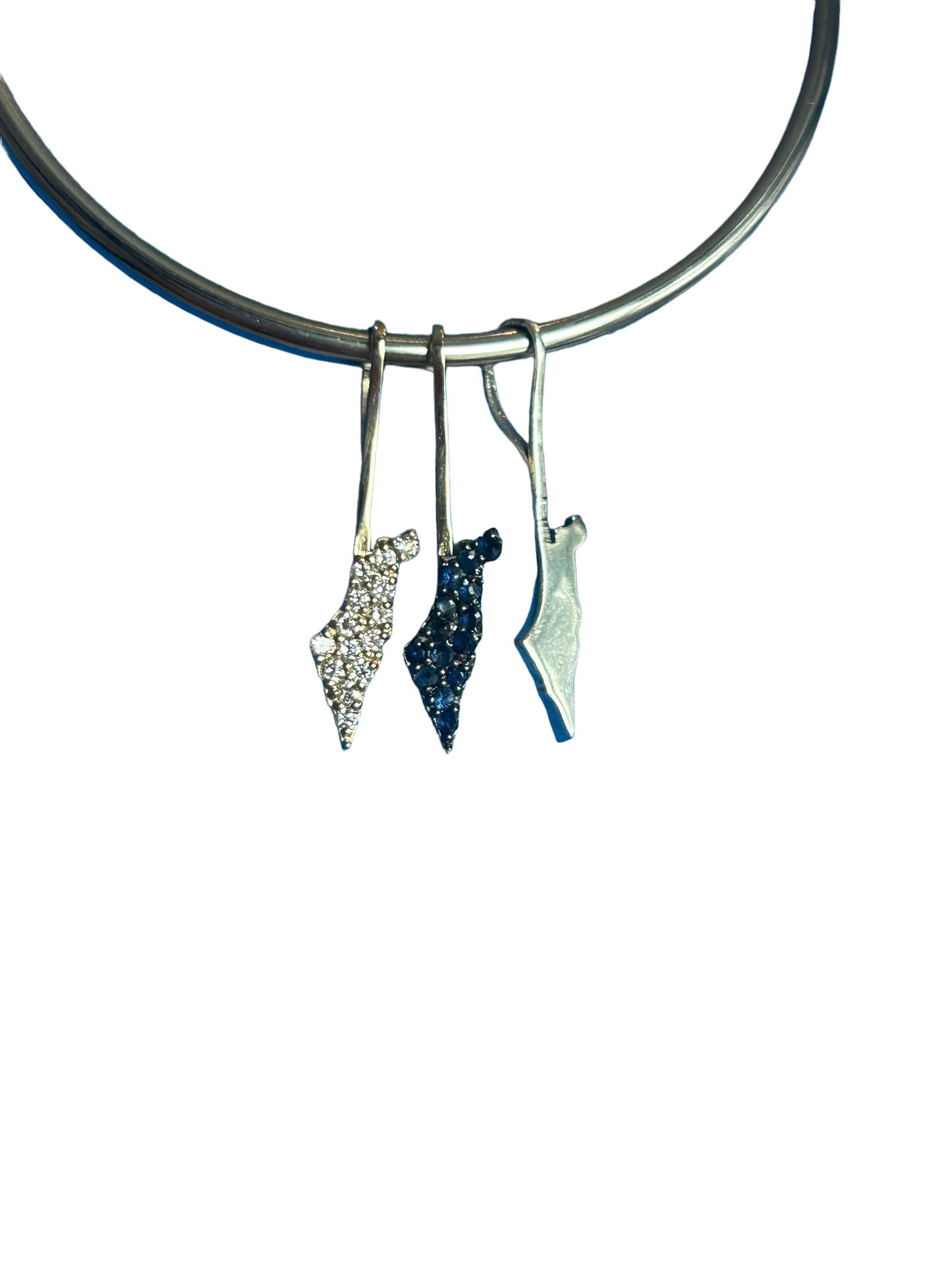 Hamsa Halo Protecting Israel. "Spread over Her a Shelter of Peace". 2 Piece Complete Pendant set, Hamsa and Israel are separate