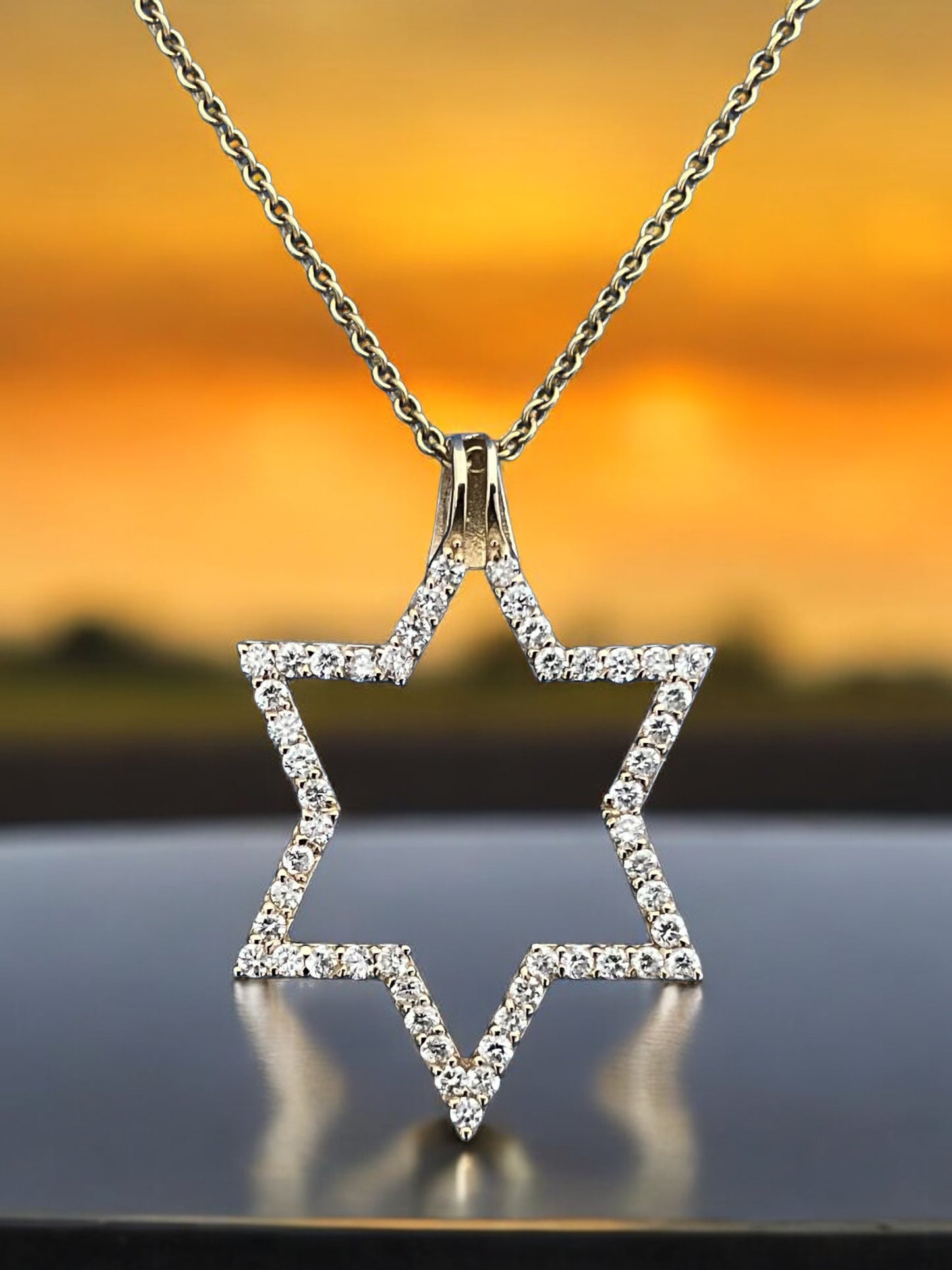 Halo Protecting Israel, 2 Piece Mini Star of David with Israel Map