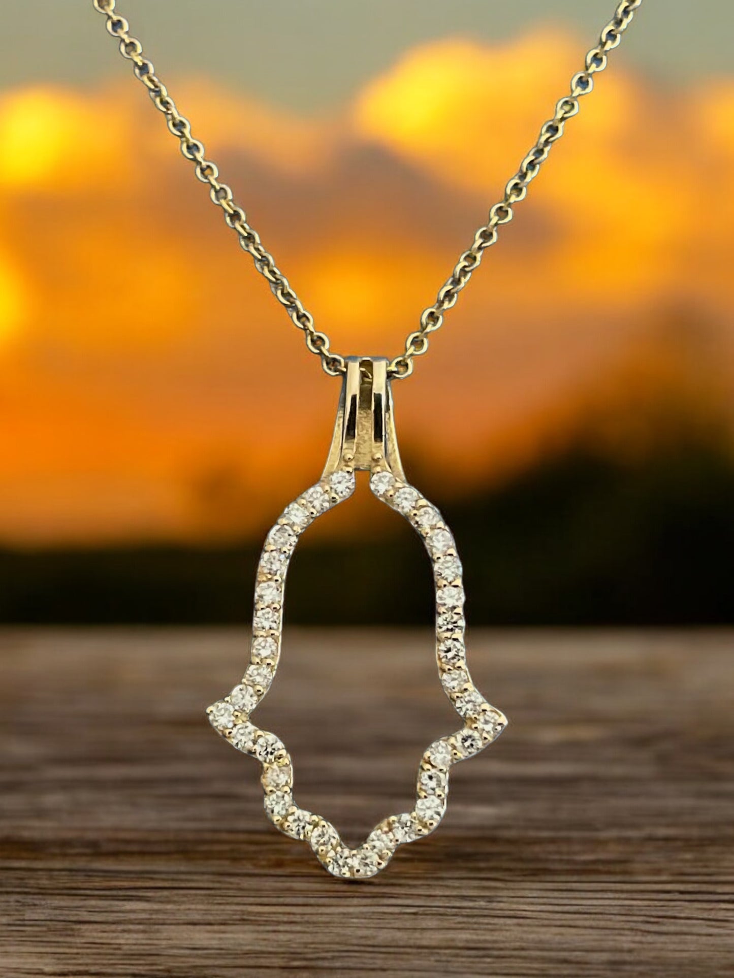 Hamsa Halo Protecting Israel. "Spread over Her a Shelter of Peace". 2 Piece Complete Pendant set, Hamsa and Israel are separate