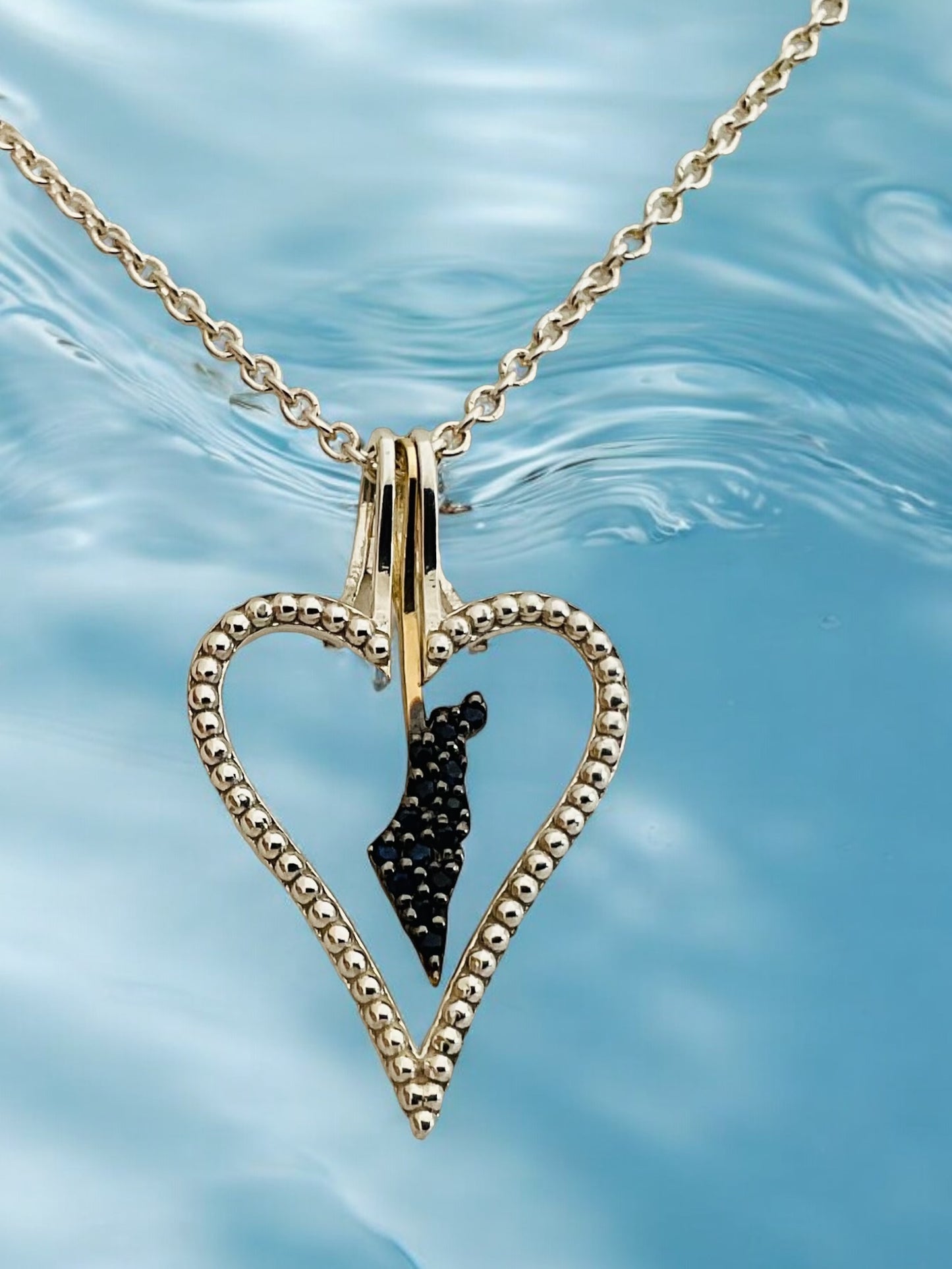 Heart Halo "Spread over Her a Shelter of Peace". 2 Piece Pendant, Halo