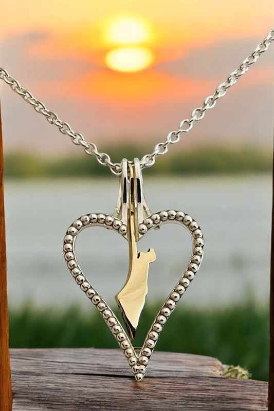 Heart Halo "Spread over Her a Shelter of Peace". 2 Piece Pendant, Halo