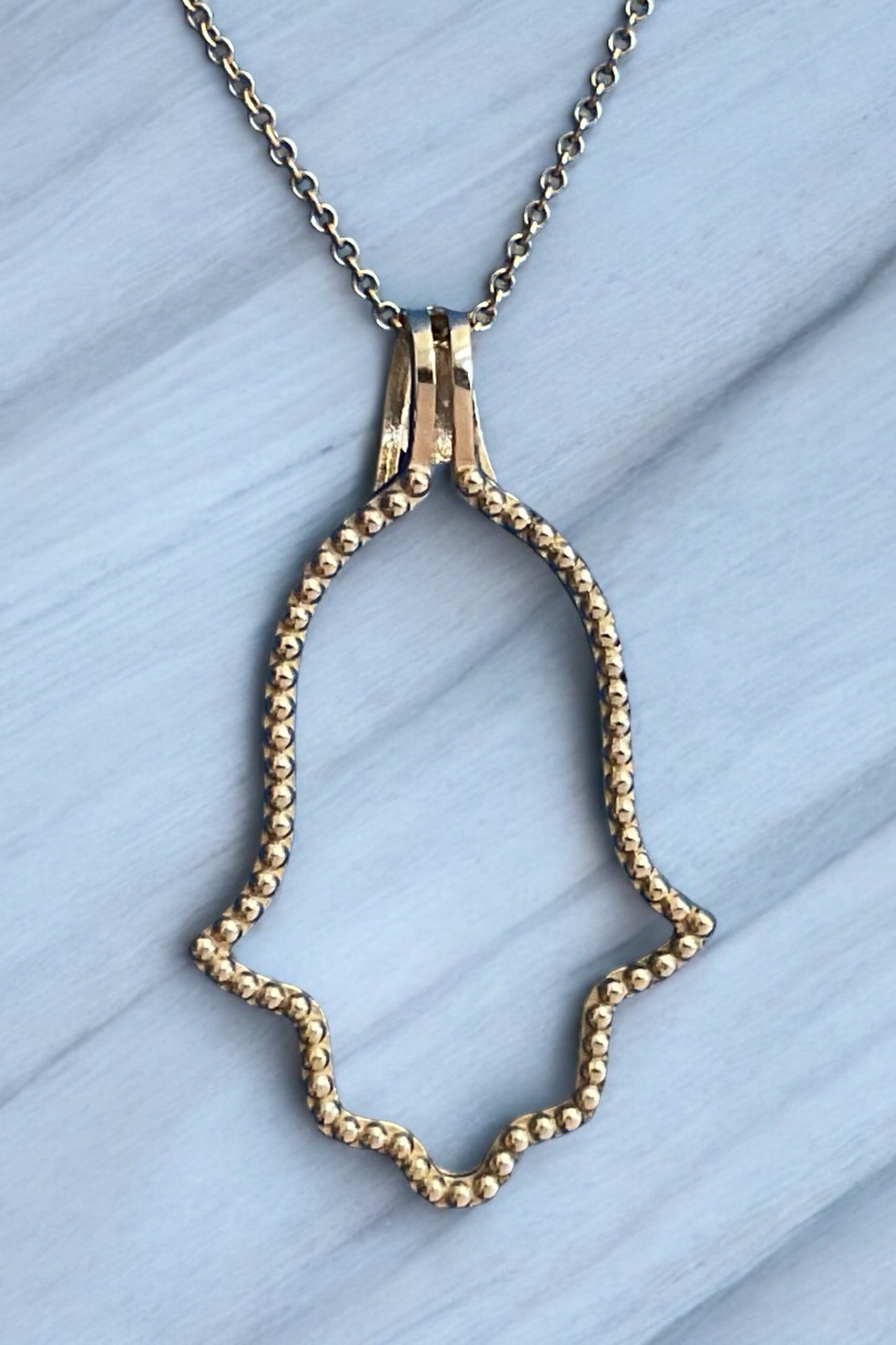 Hamsa Halo Protecting Israel. "Spread over Her a Shelter of Peace". 2 Piece Complete Pendant set, Hamsa and Israel are separate