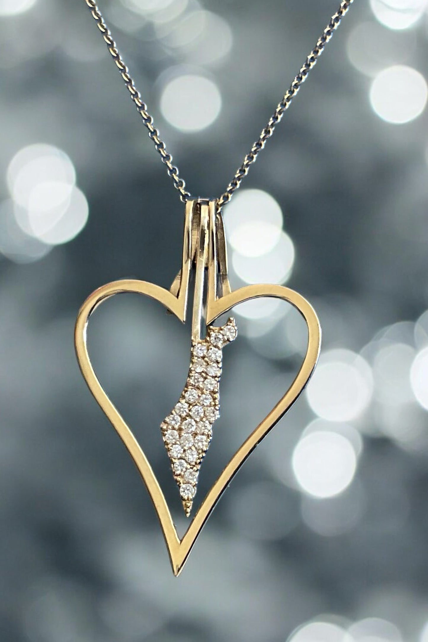 Heart Halo "Spread over Her a Shelter of Peace". 2 Piece Pendant, Halo