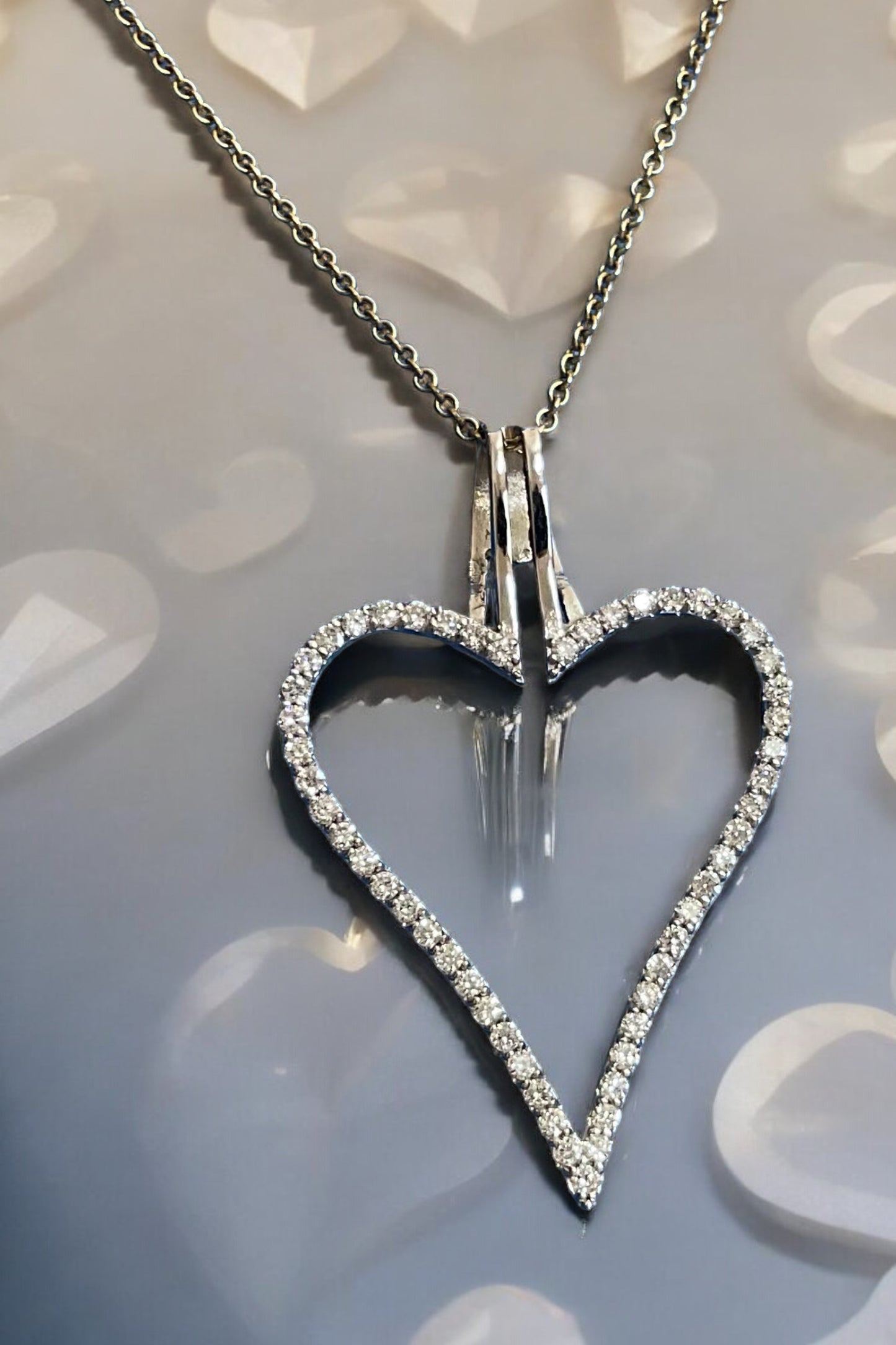 Heart Halo "Spread over Her a Shelter of Peace". 2 Piece Pendant, Halo